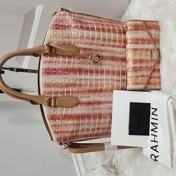 🔹BRAHMIN🔹️ Melbourne Large Duxbury Satchel Multi Royalton +Veronica Wallet Set - Picture 16 of 16